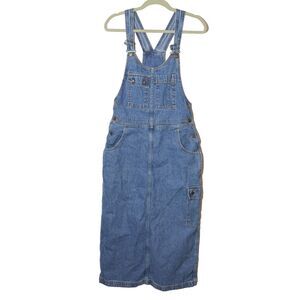 Vtg Levis Bib Overall Dress Sz S 90s Retro Cargo‎ Jumper Maxi Midi 51" Rare